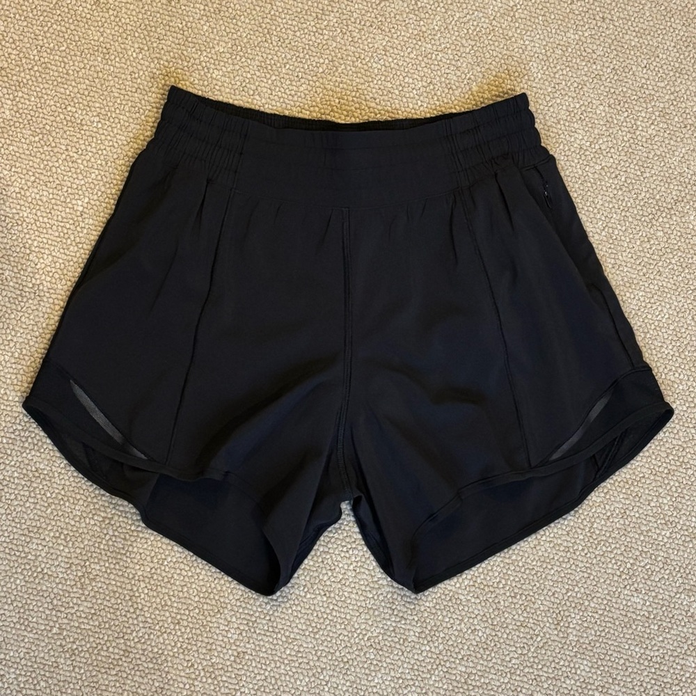 Lululemon Black Hotty Hot High-Rise Lined Short 4" - Picture 6 of 8